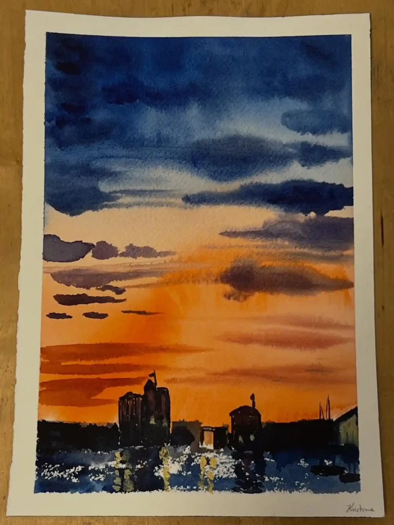 Watercolor Sunset Drawing Ideas