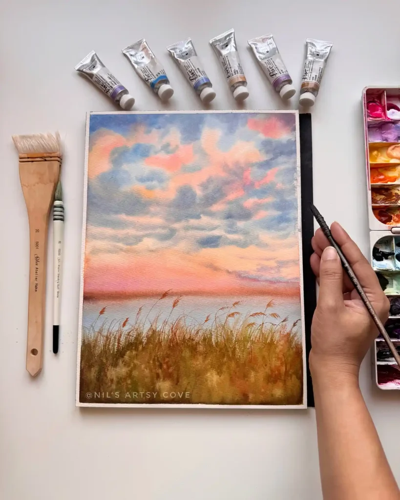 Watercolor Sunset Drawing Ideas