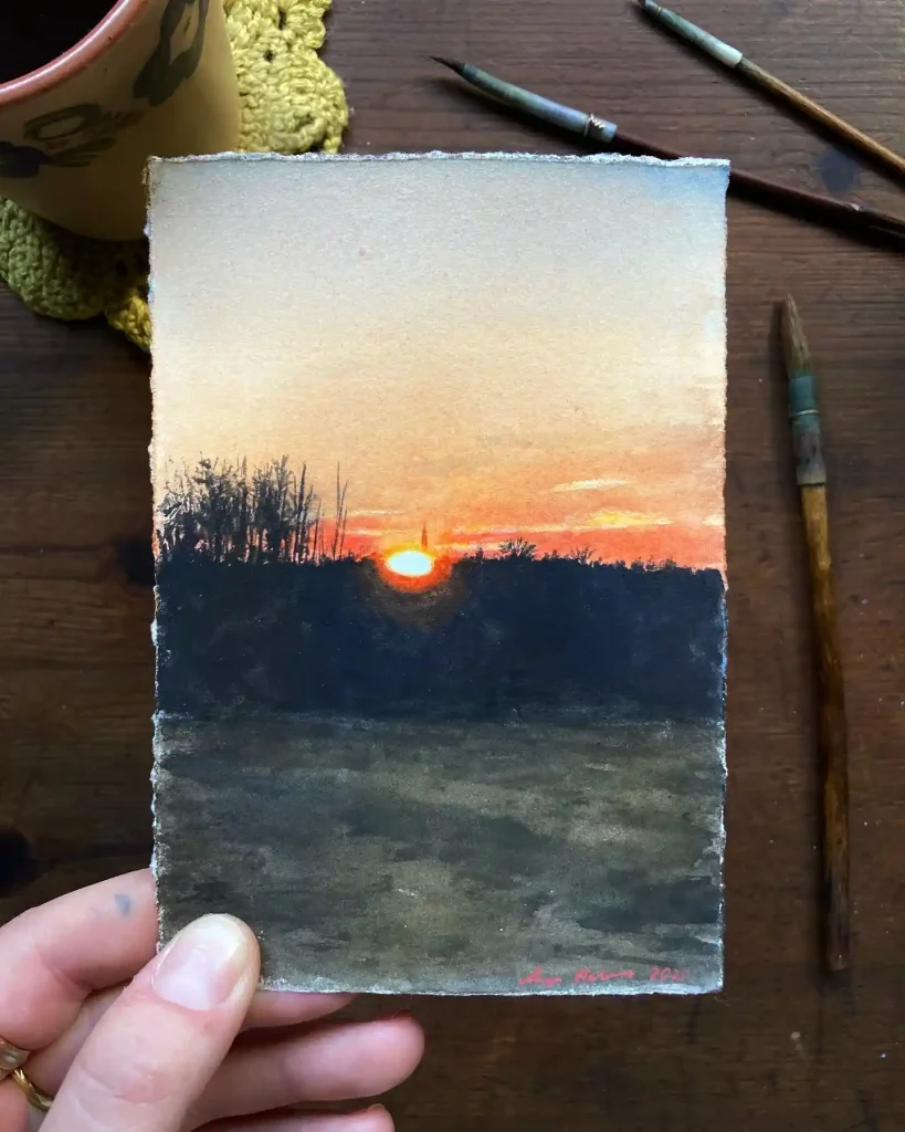 Watercolor Sunset Drawing Ideas