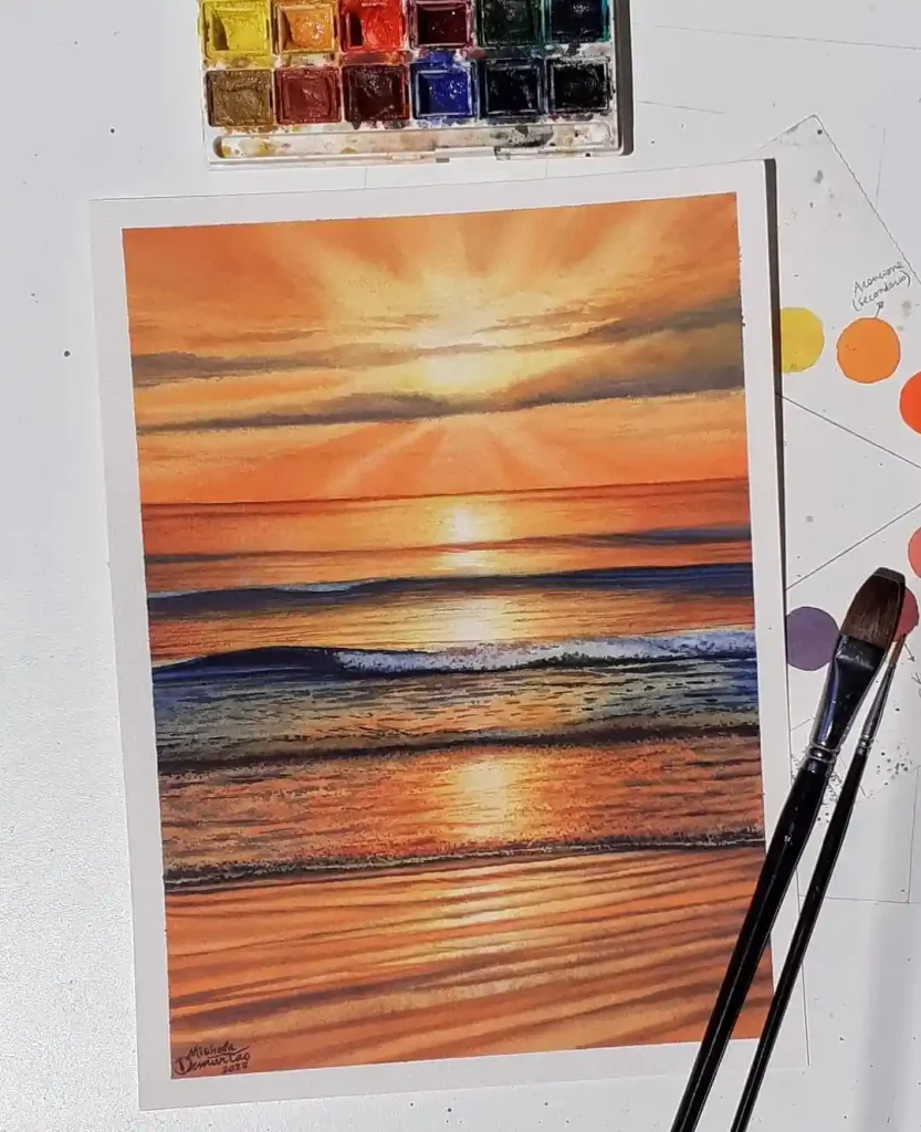 Watercolor Sunset Drawing Ideas