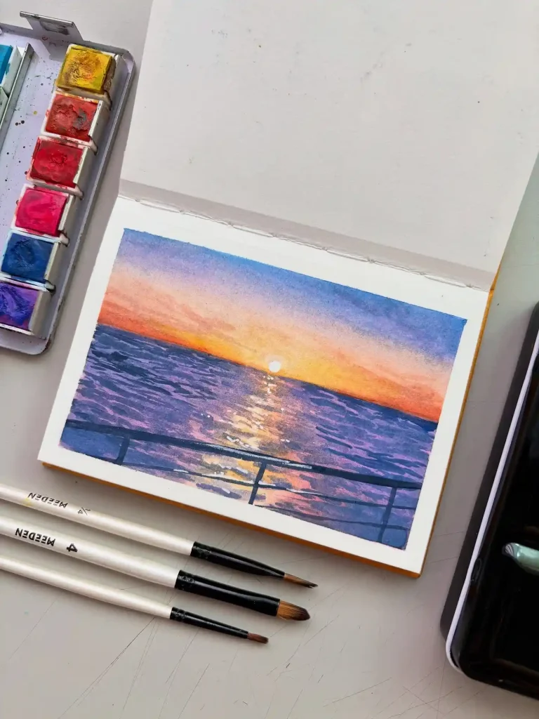 Watercolor Sunset Drawing Ideas