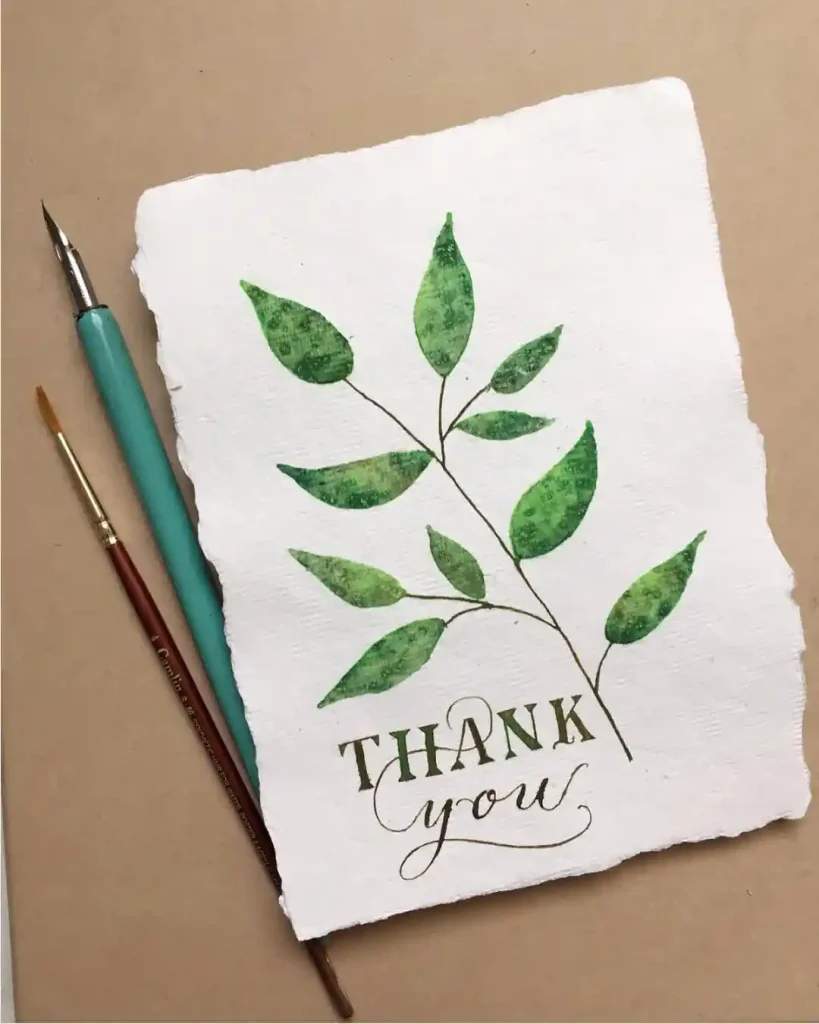 Watercolor Thank You Card Drawing Ideas
