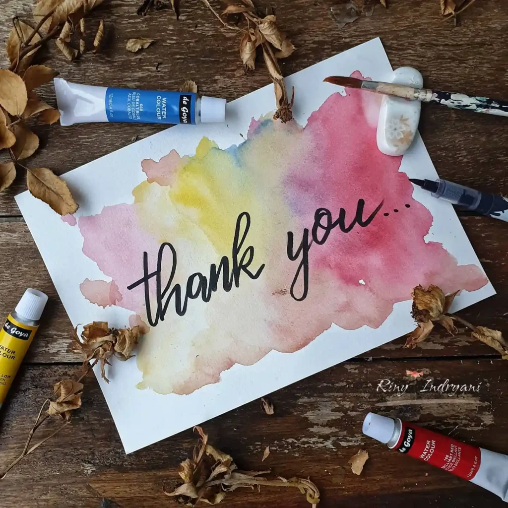 Watercolor Thank You Card Drawing Ideas