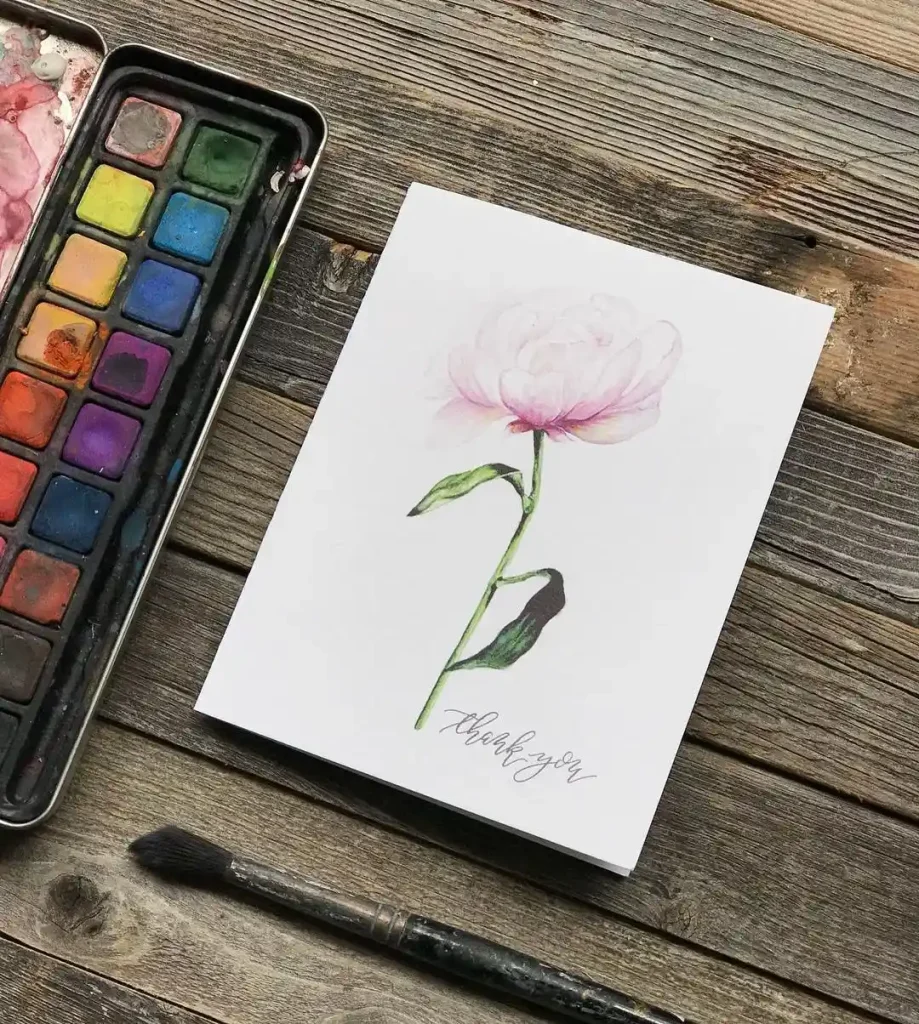 Watercolor Thank You Card Drawing Ideas