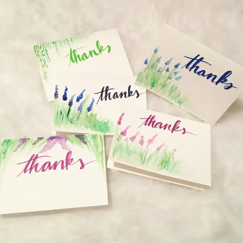 Watercolor Thank You Card Drawing Ideas