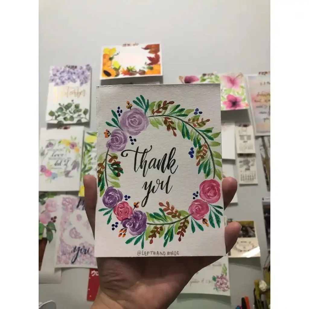 Watercolor Thank You Card Drawing Ideas