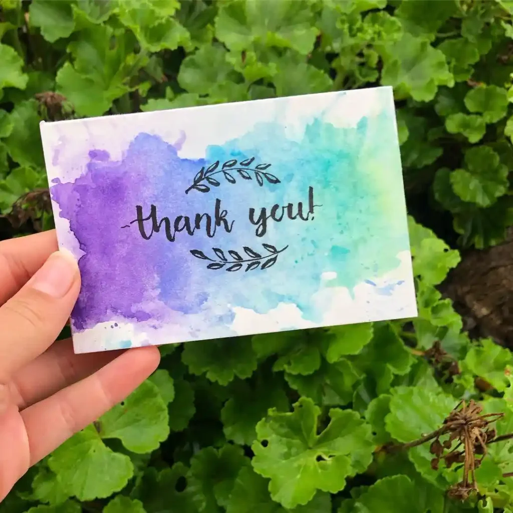 Watercolor Thank You Card Drawing Ideas