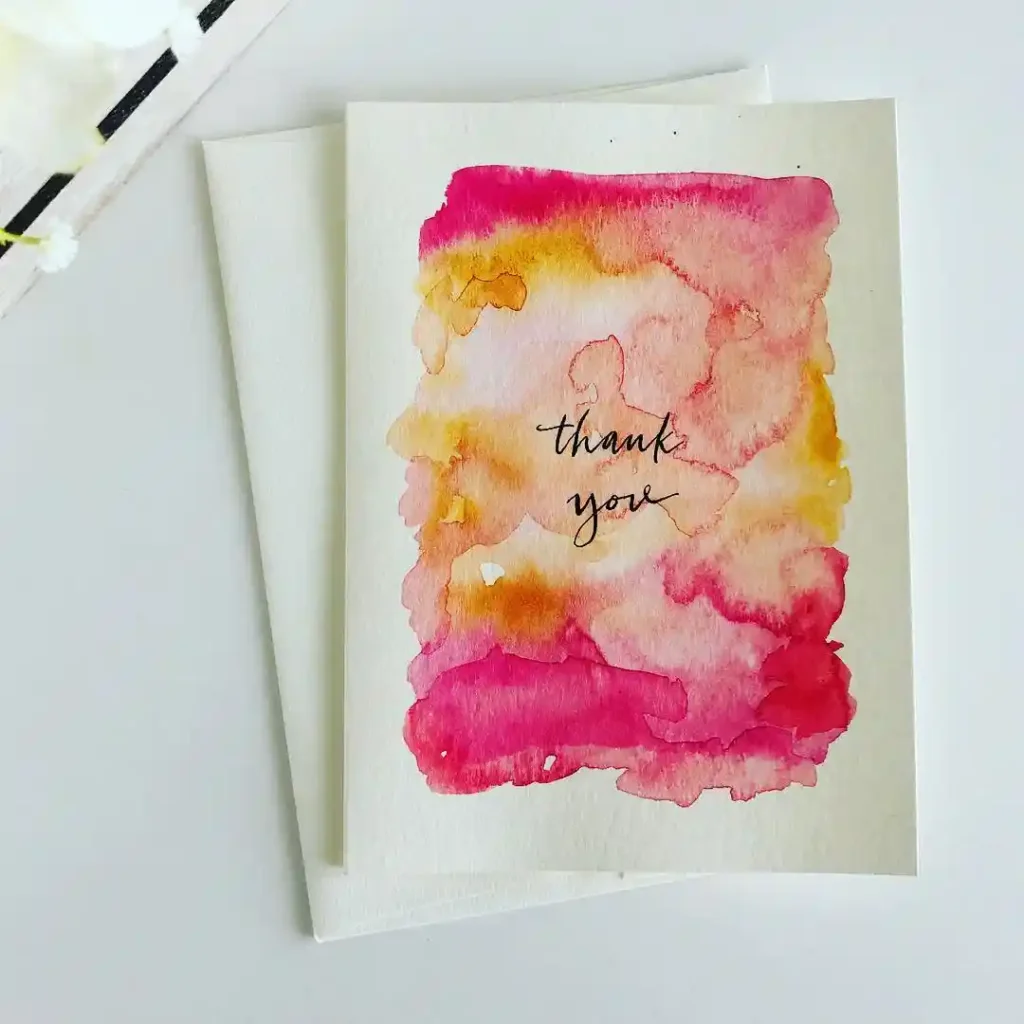 Watercolor Thank You Card Drawing Ideas