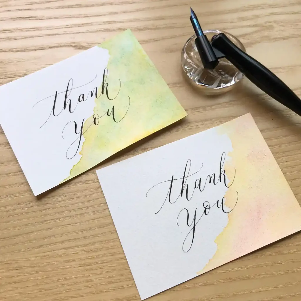 Watercolor Thank You Card Drawing Ideas