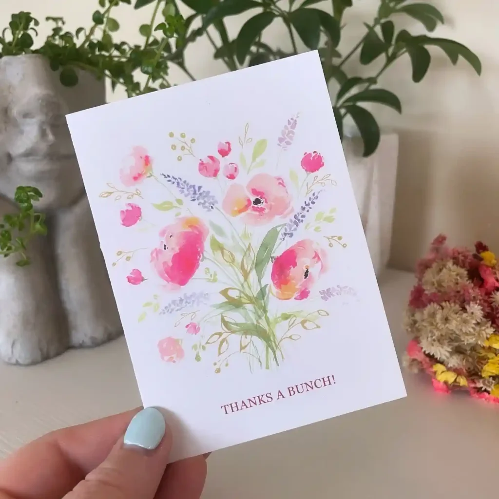 Watercolor Thank You Card Drawing Ideas