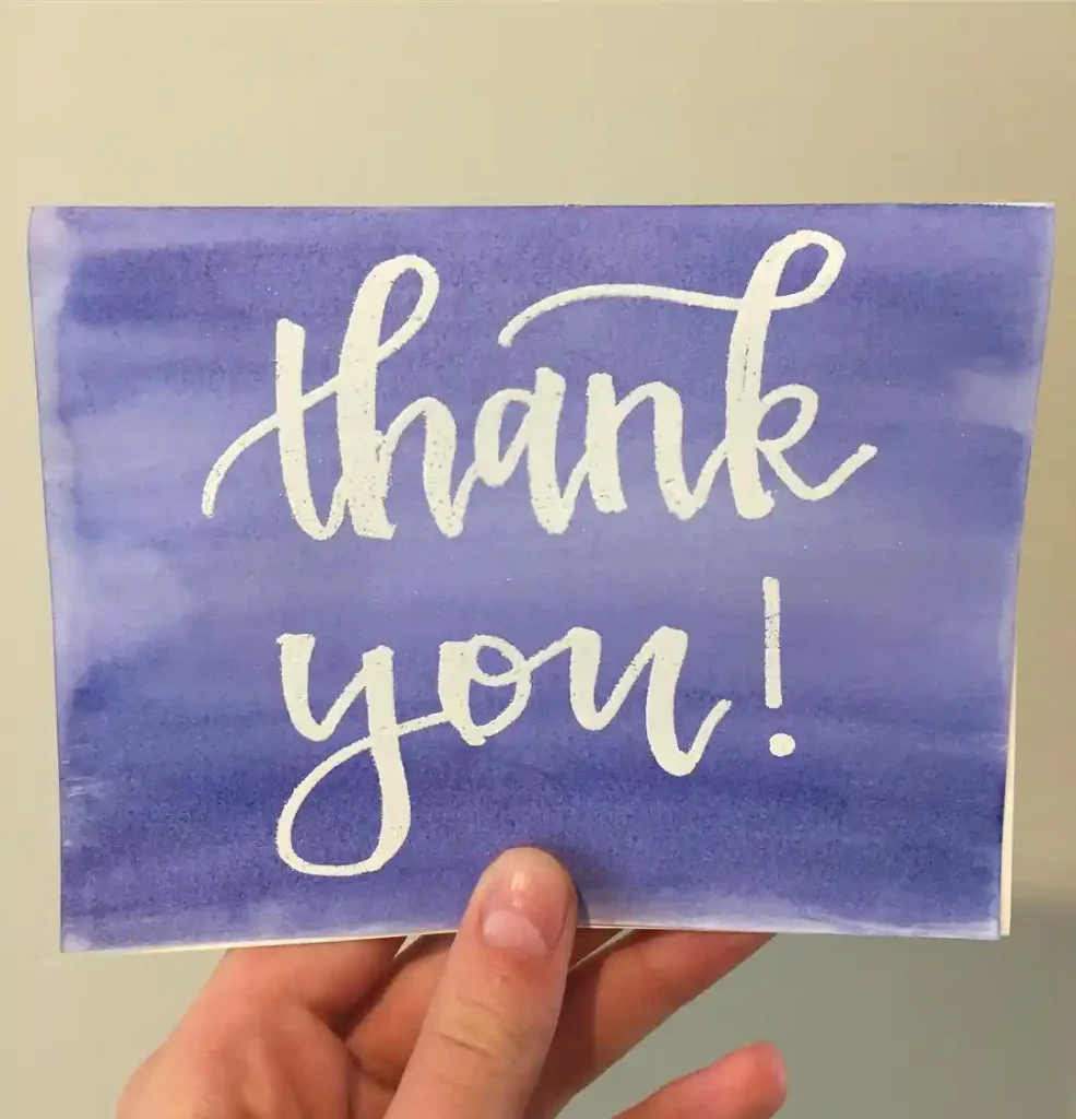 Watercolor Thank You Card Drawing Ideas