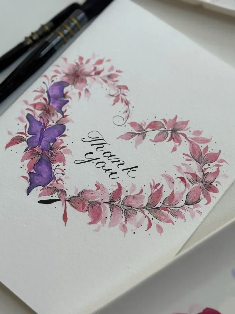 Watercolor Thank You Card Drawing Ideas