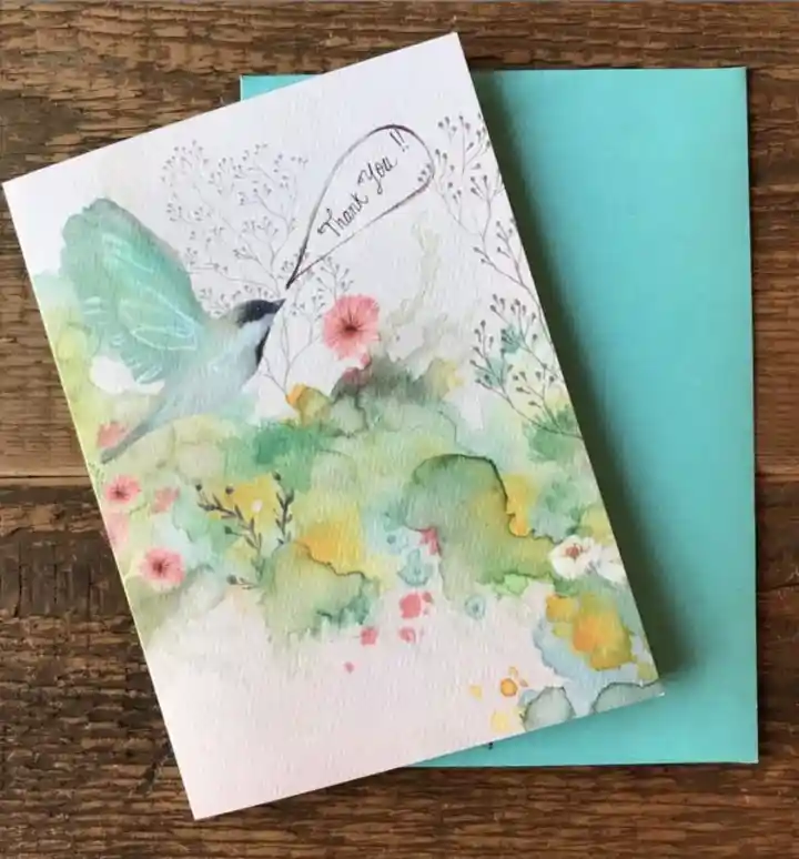 Watercolor Thank You Card Drawing Ideas
