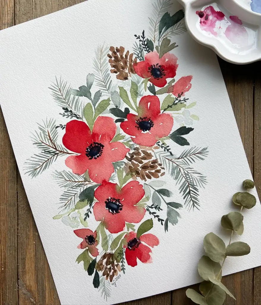 Watercolor Anemone Drawing Ideas (13)