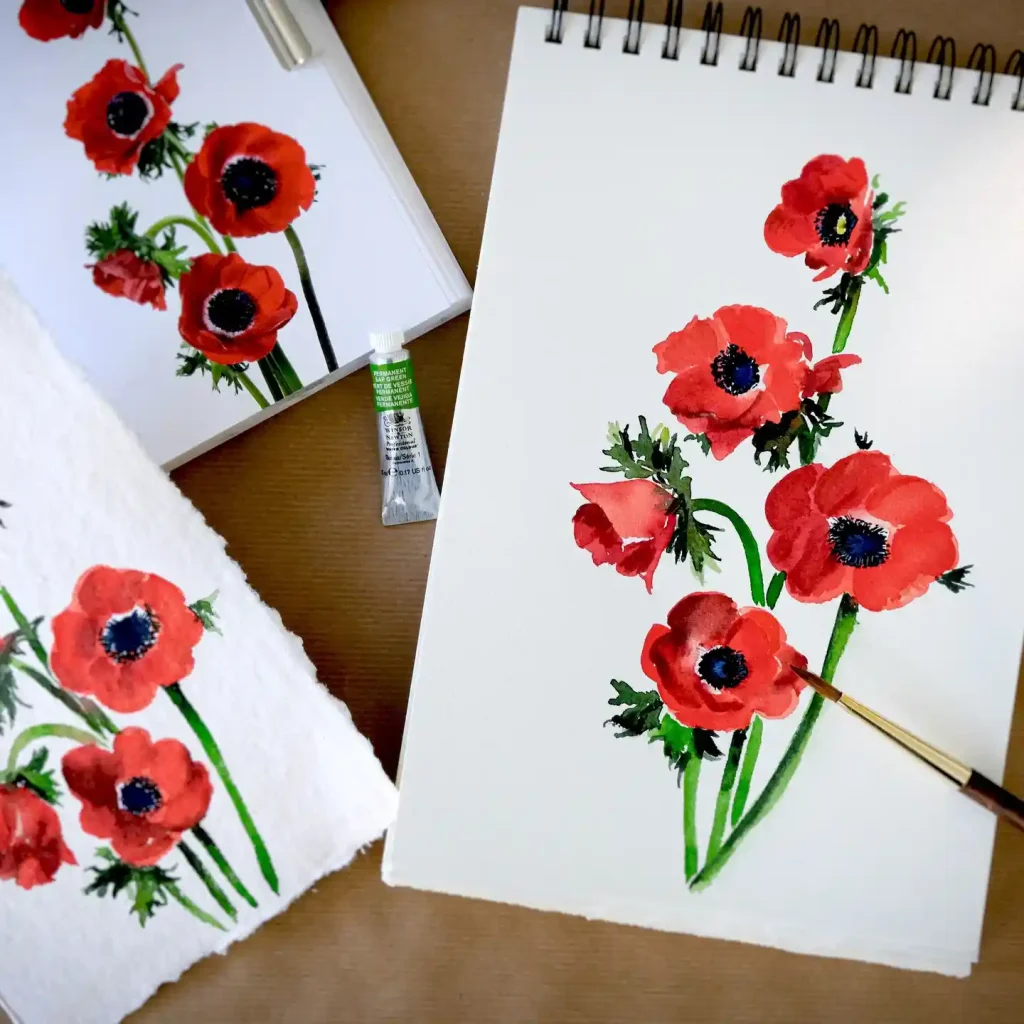 Watercolor Anemone Drawing Ideas (14)