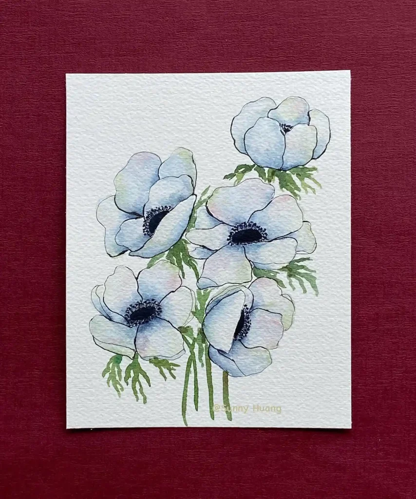 Watercolor Anemone Drawing Ideas (16)