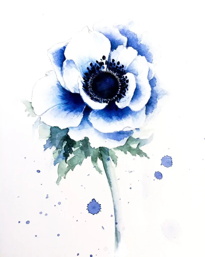 Watercolor Anemone Drawing Ideas (2)
