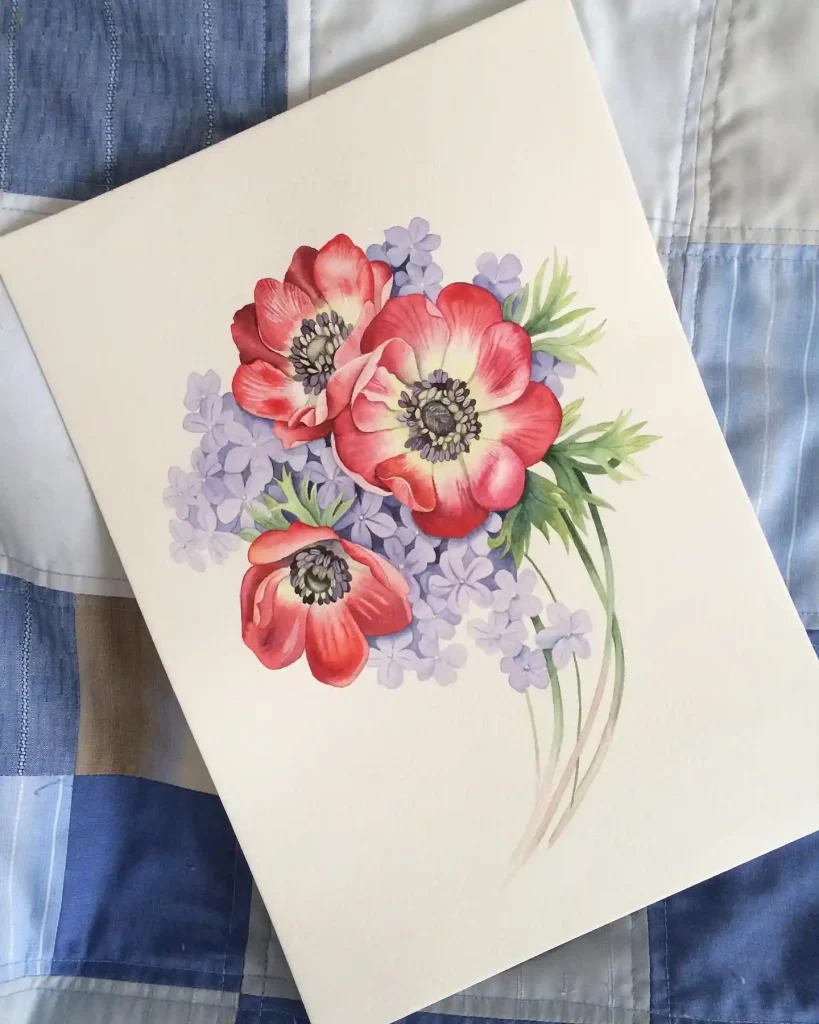 Watercolor Anemone Drawing Ideas (29)