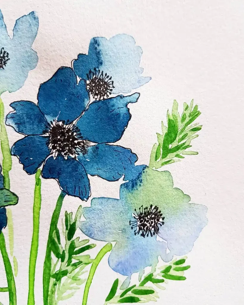Watercolor Anemone Drawing Ideas (36)