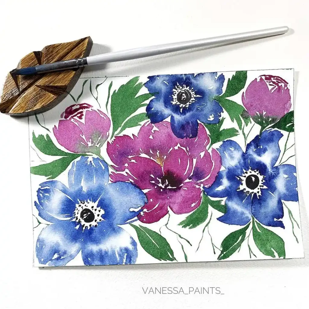 Watercolor Anemone Drawing Ideas (6)