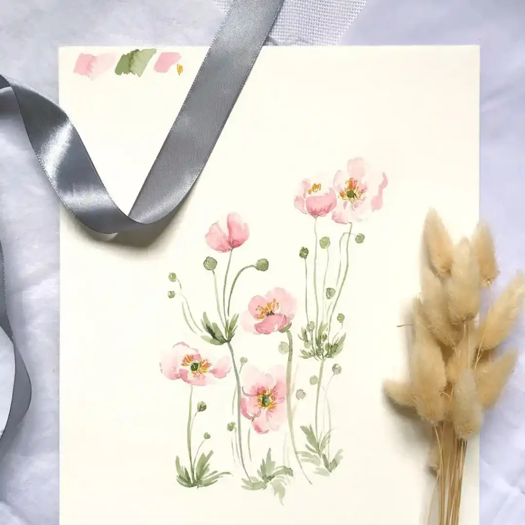Watercolor Anemone Drawing Ideas (7)