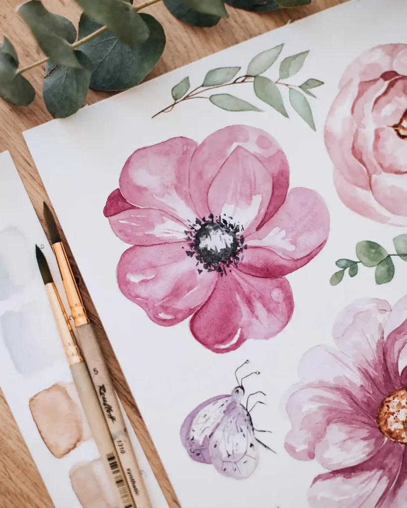 Watercolor Anemone Drawing Ideas (9)