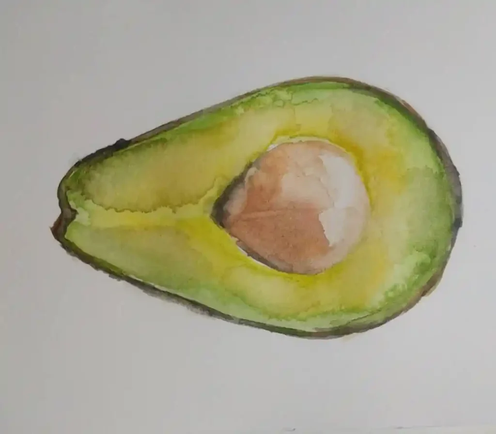 Watercolor Avocado Drawing Ideas 18