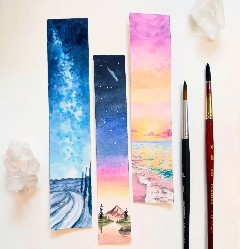 Watercolor Bookmark Drawing Ideas 12