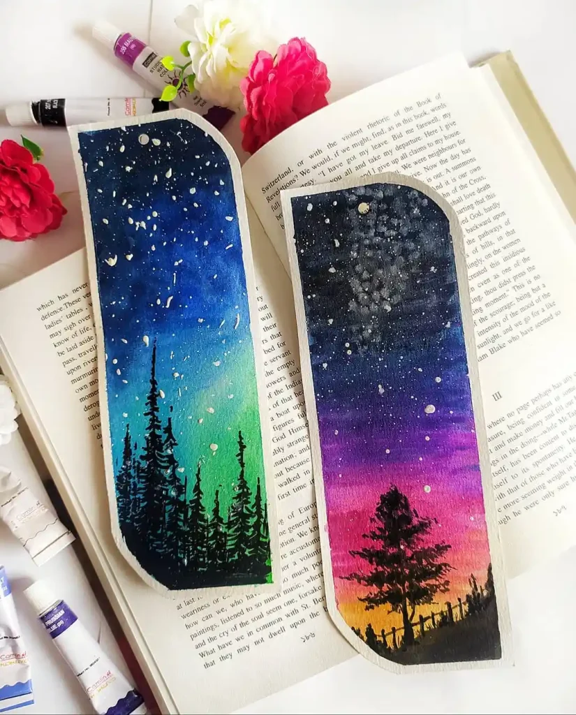 Watercolor Bookmark Drawing Ideas 13