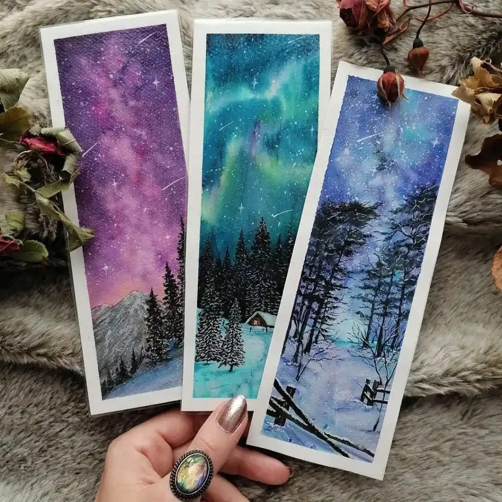 Watercolor Bookmark Drawing Ideas 14