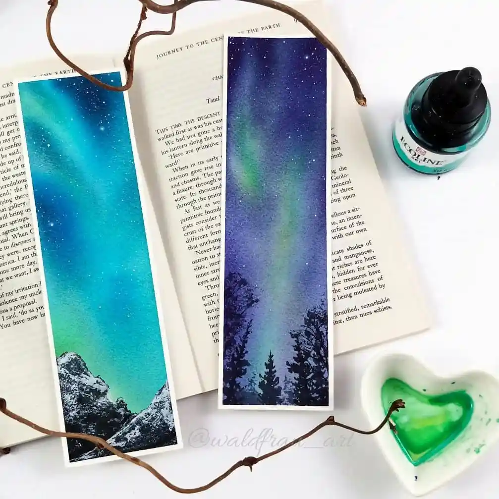 Watercolor Bookmark Drawing Ideas 15