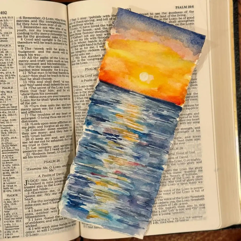 Watercolor Bookmark Drawing Ideas 19