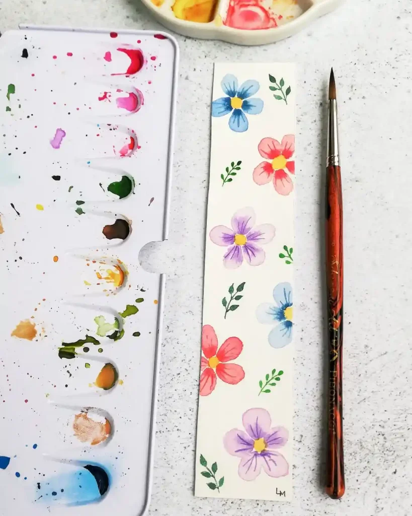 Watercolor Bookmark Drawing Ideas 23