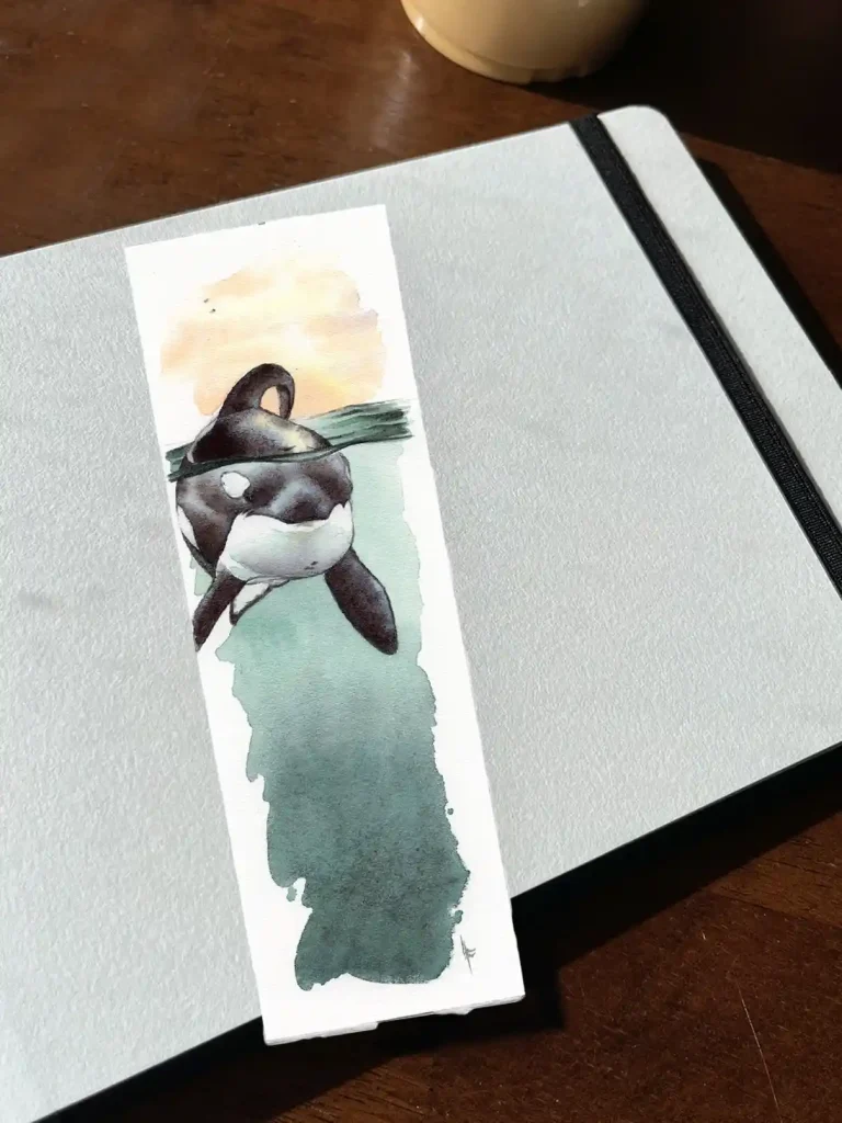 Watercolor Bookmark Drawing Ideas 27