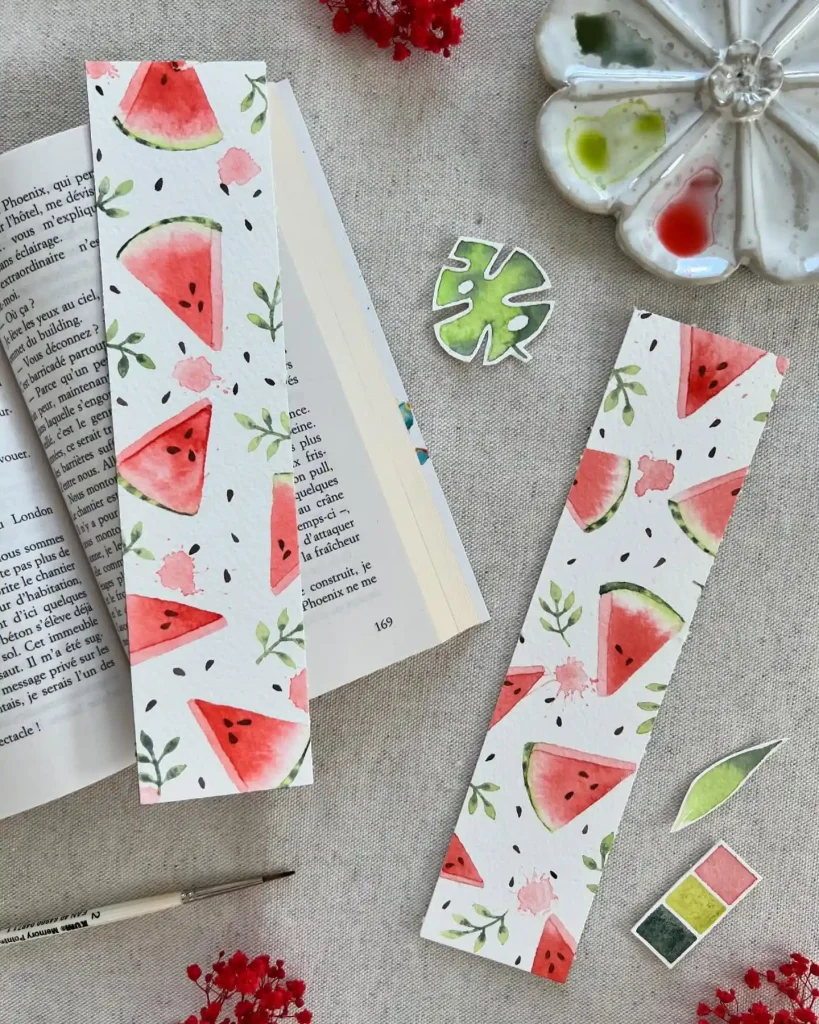 Watercolor Bookmark Drawing Ideas 3