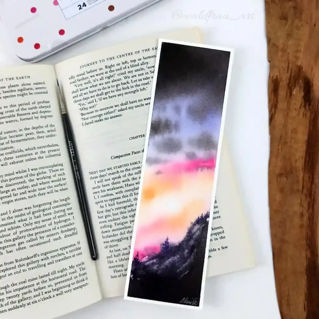 Watercolor Bookmark Drawing Ideas 30