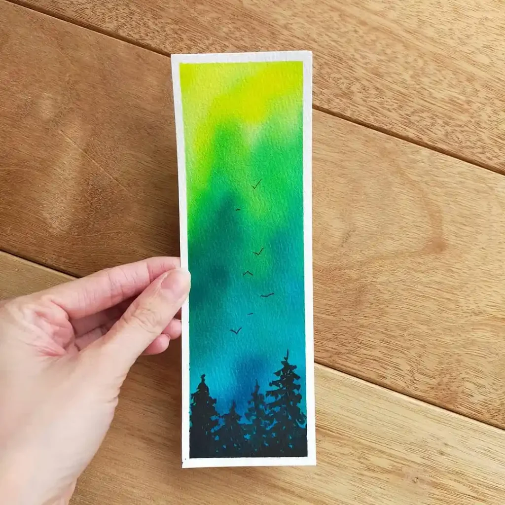 Watercolor Bookmark Drawing Ideas 33