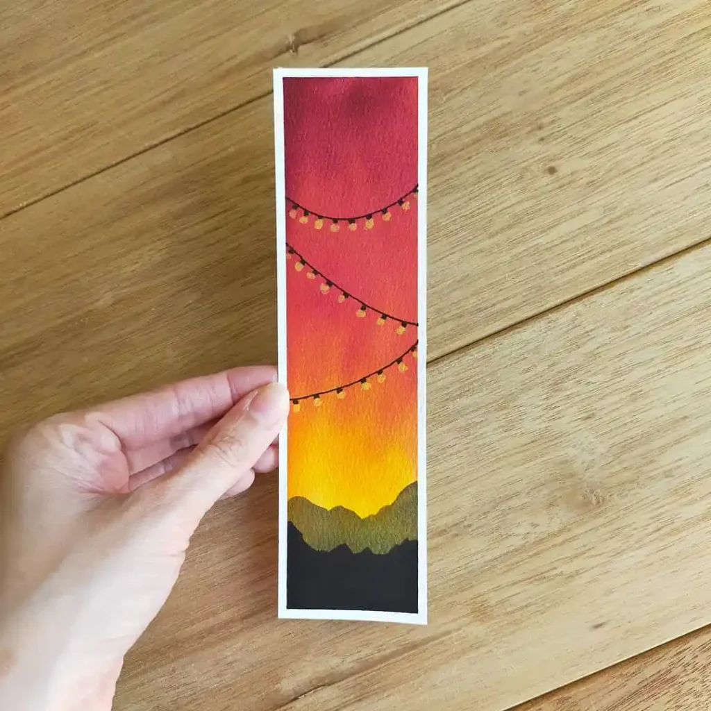 Watercolor Bookmark Drawing Ideas 36