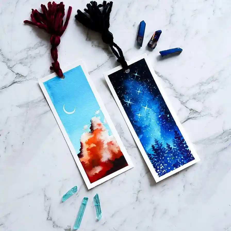 Watercolor Bookmark Drawing Ideas 40