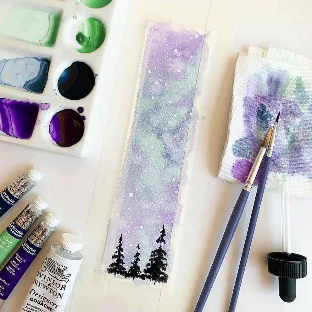 Watercolor Bookmark Drawing Ideas 42