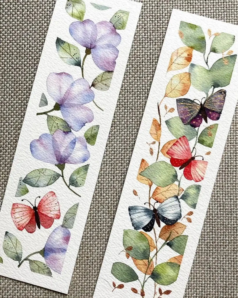 Watercolor Bookmark Drawing Ideas 5