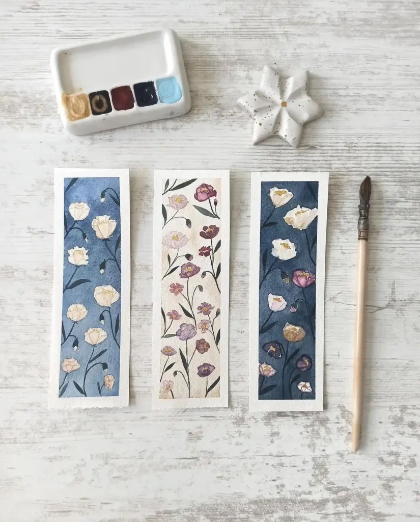 Watercolor Bookmark Drawing Ideas 9