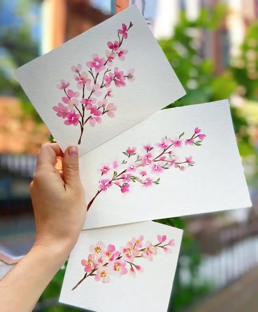 Watercolor Cherry Blossom Drawing Ideas (1)