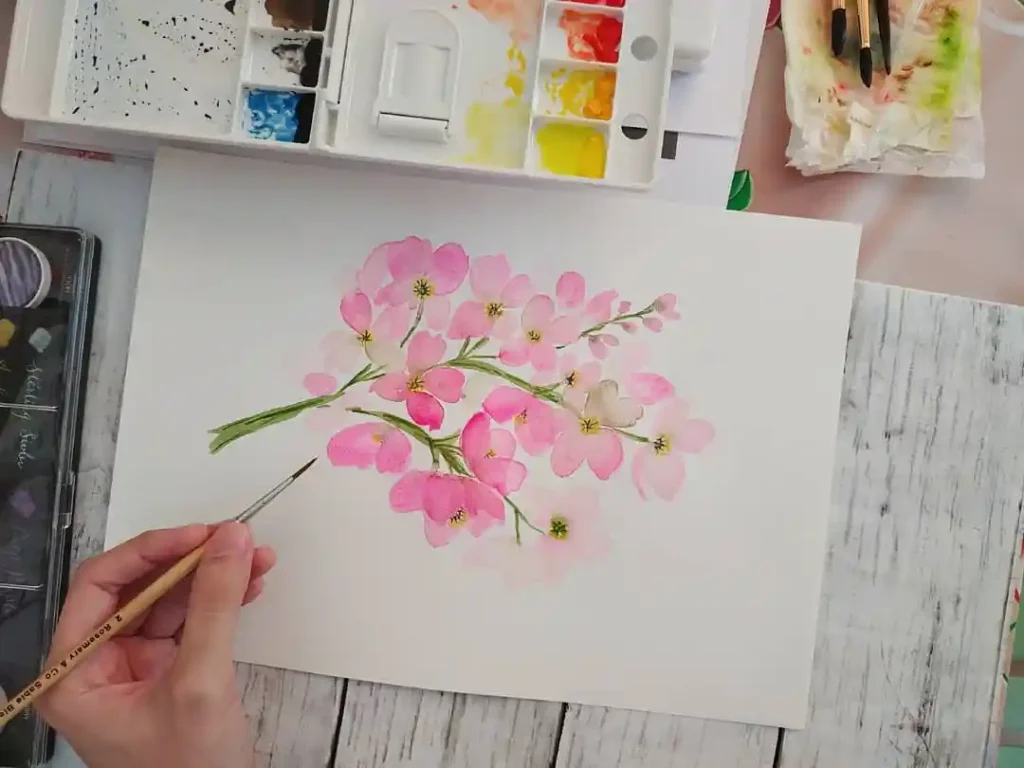 Watercolor Cherry Blossom Drawing Ideas (21)