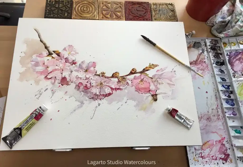 Watercolor Cherry Blossom Drawing Ideas (24)