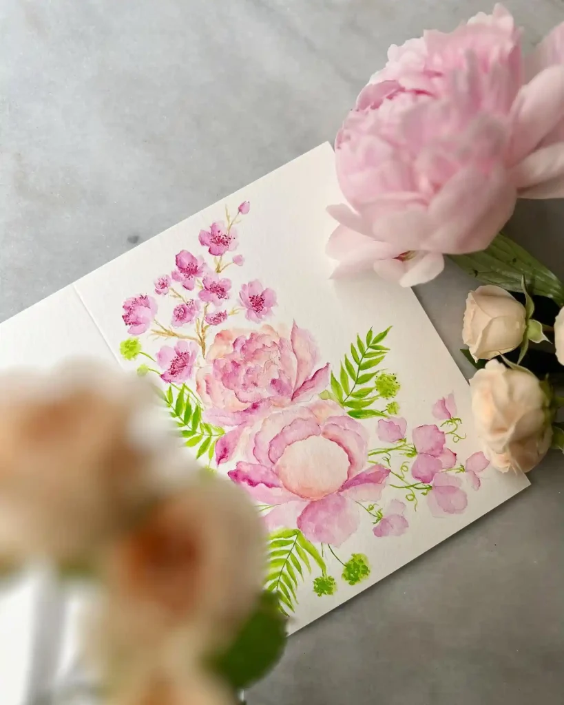 Watercolor Cherry Blossom Drawing Ideas (27)