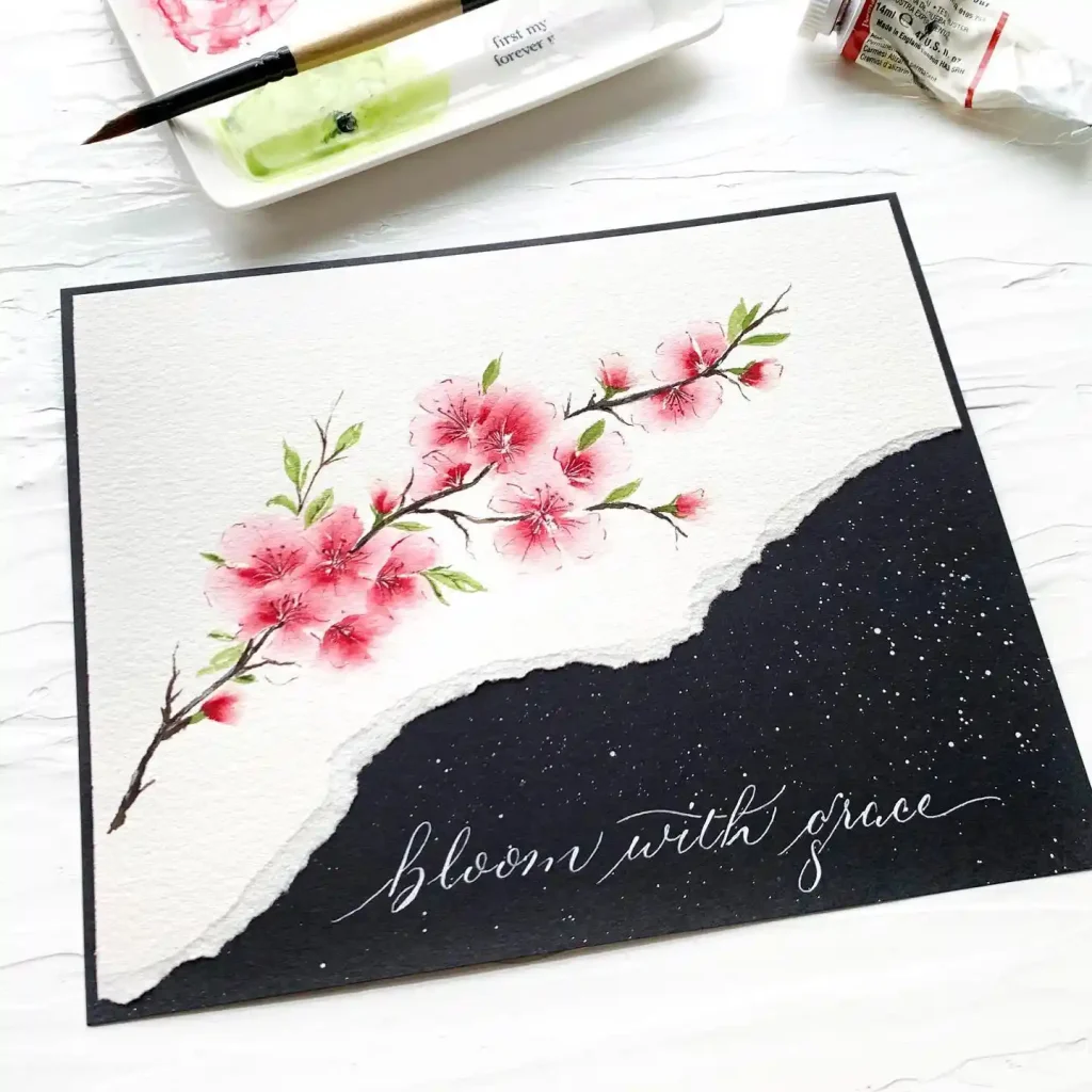Watercolor Cherry Blossom Drawing Ideas (36)