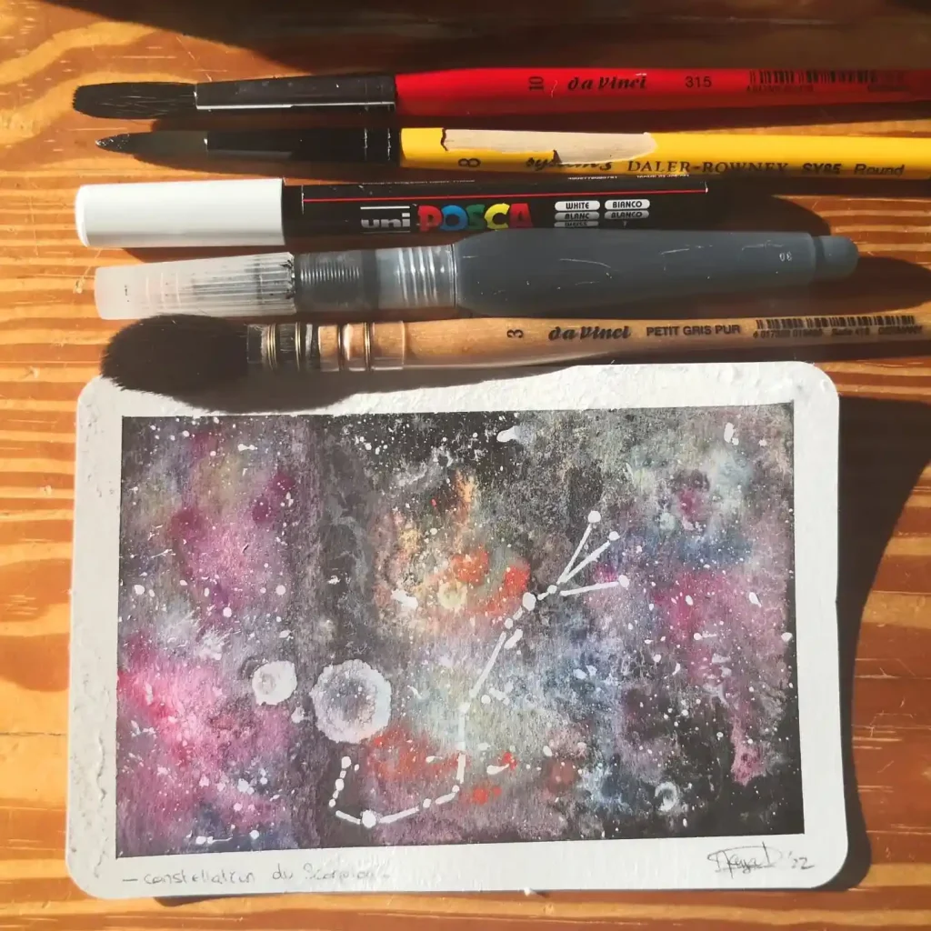 Watercolor Constellation Drawing Ideas 10
