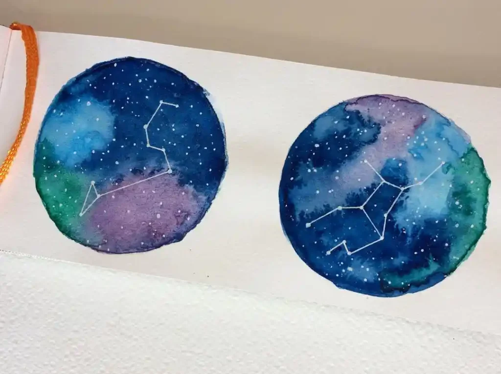 Watercolor Constellation Drawing Ideas 12