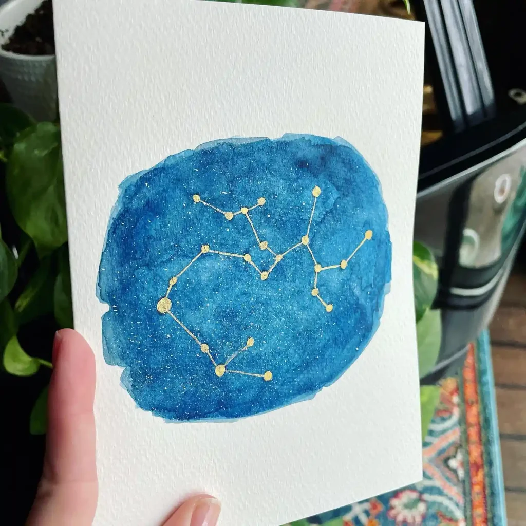 Watercolor Constellation Drawing Ideas 13